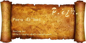 Pers Ábel névjegykártya